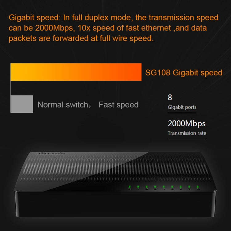 Tenda SG108 100/1000M Desktop Network Switch 8 Port Gigabit Desktop Switch Ethernet Switch LAN Hu...