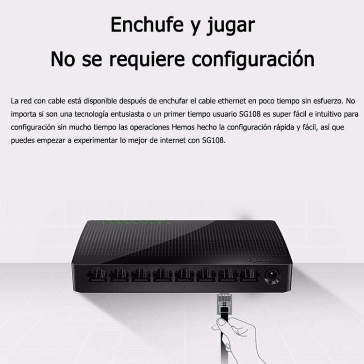 Tenda SG108 100/1000M Desktop Network Switch 8 Port Gigabit Desktop Switch Ethernet Switch LAN Hu...
