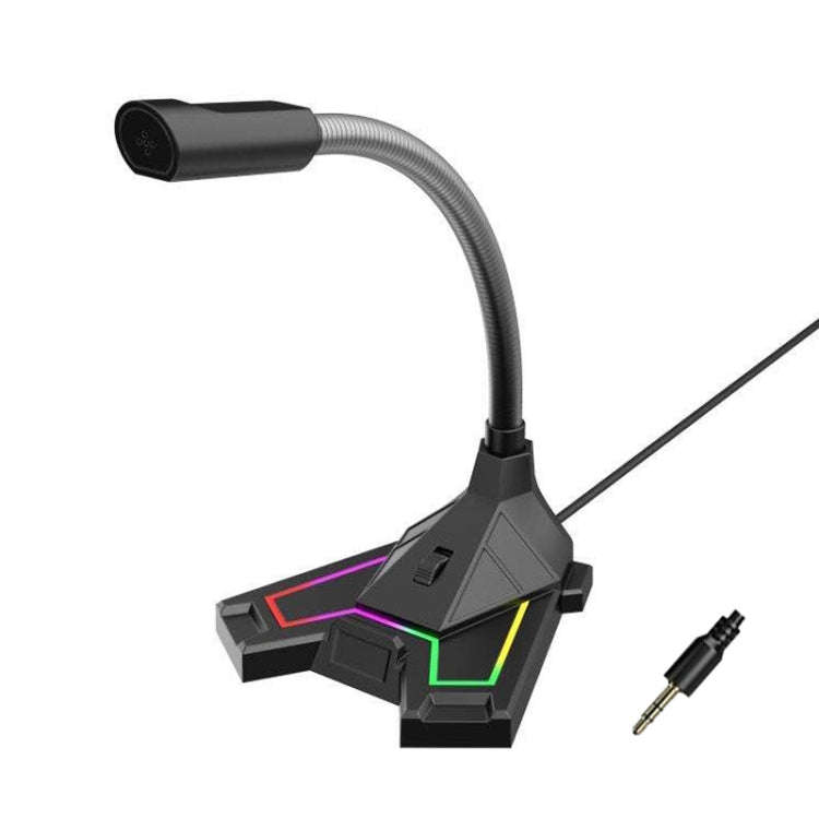 RGB Microphone Home Game Live Voice Video Microphone, Interface: 3.5mm(Black)