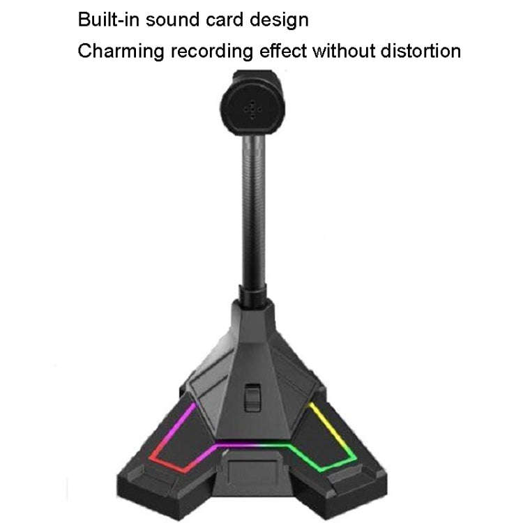 RGB Microphone Home Game Live Voice Video Microphone, Interface: 3.5mm(Black)