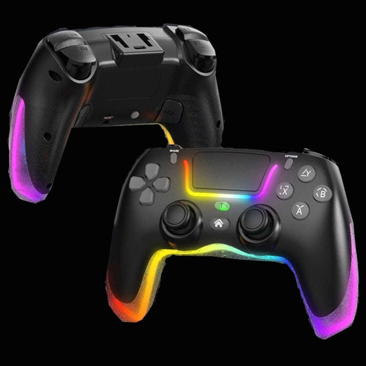 For PS4 Dazzle Color Light Wireless Bluetooth Grip(Black)