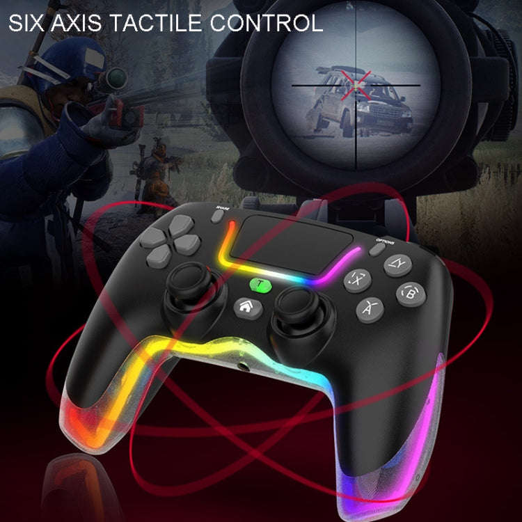 For PS4 Dazzle Color Light Wireless Bluetooth Grip(Pink)