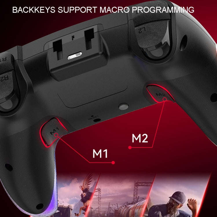 For PS4 Dazzle Color Light Wireless Bluetooth Grip(Black)