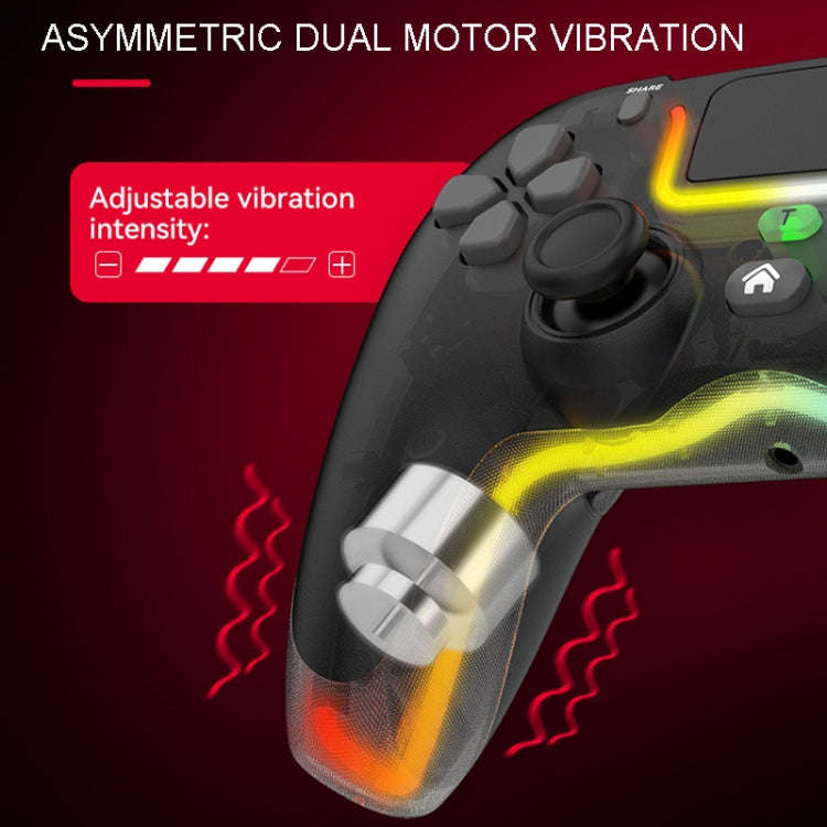 For PS4 Dazzle Color Light Wireless Bluetooth Grip(Black)