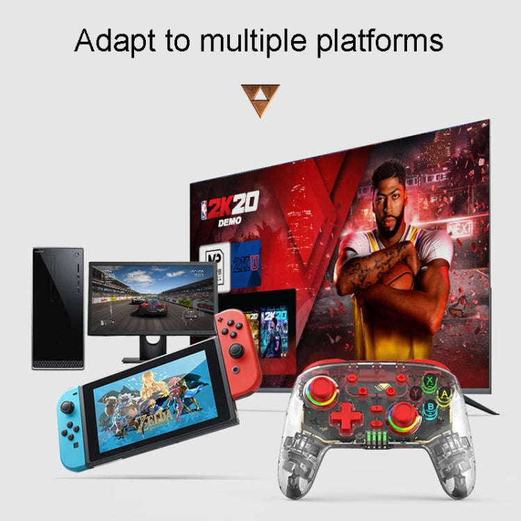 For PS3 / PS4 Dual Vibration Wireless Gamepad With RGB Lights(Blue)