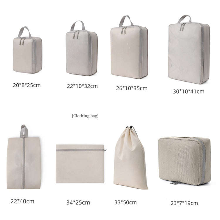 8 In 1  Compression Packing Cubes Expandable Travel Bags Luggage Organizer(Gray)