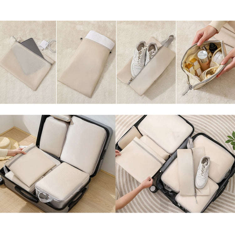 8 In 1  Compression Packing Cubes Expandable Travel Bags Luggage Organizer(Gray)