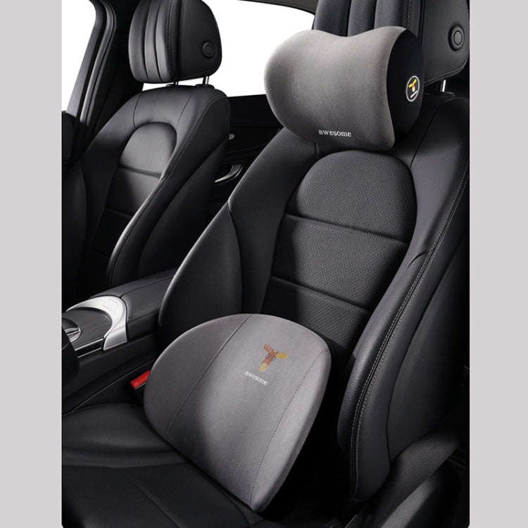 Car Memory Foam Neck Pillow Seat Spine Pillow, Color: Gray Lumbar Support