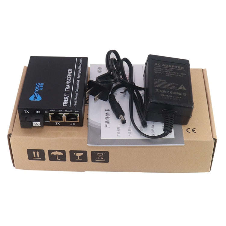 NESTONG  Gigabit Single-mode Fiber Optic Transceiver POE Photoelectric Converter,CN Plug