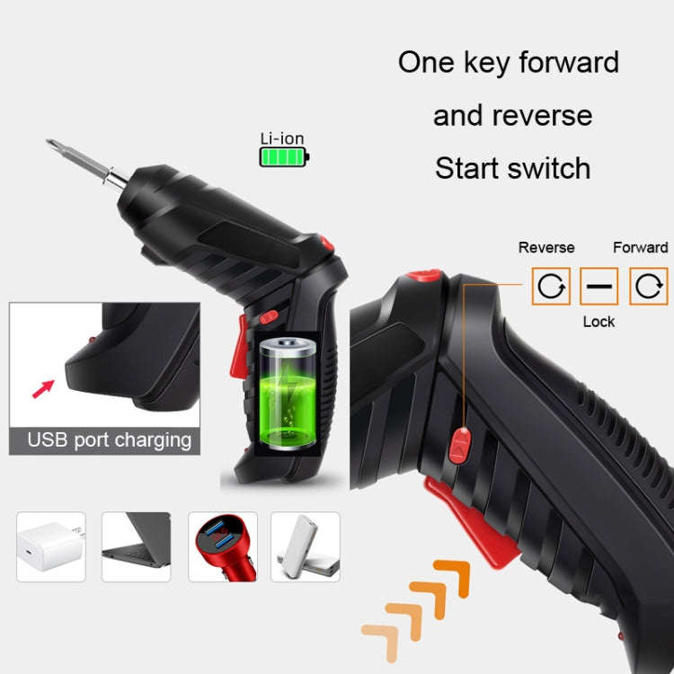 30pcs/set Home Use Mini Rechargeable Multifunction Electric Screwdriver Electric Drill Tool Set