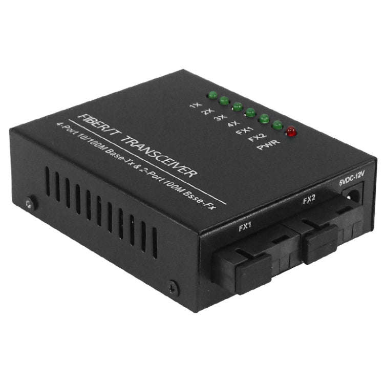 2 Fiber Port & 4 LAN Port 10/100M Ethernet Switch Fiber Optic Switch