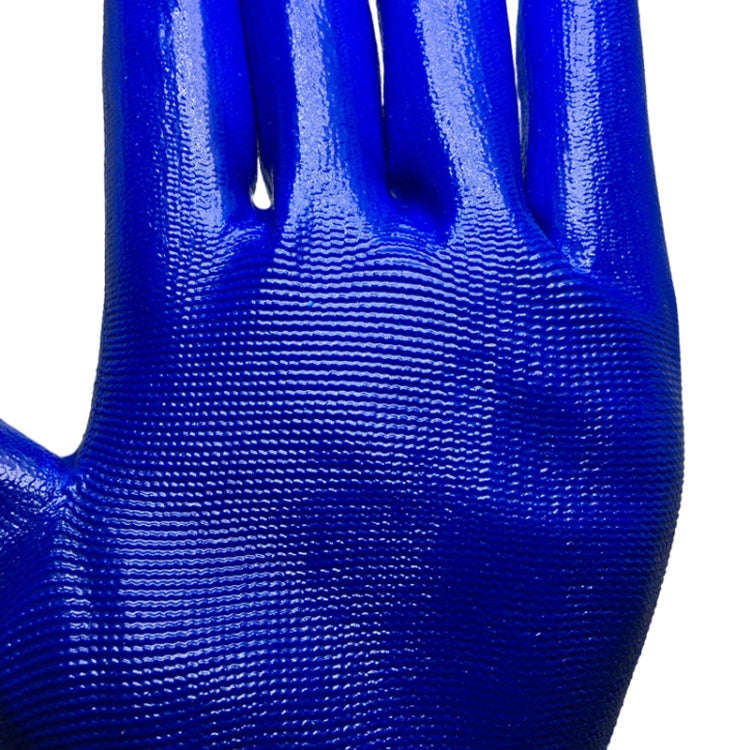 2pcs /Pair Work Safety Gloves Abrasion And Oil Resistant Nitrile Half Rubber Gloves(White And Blu...