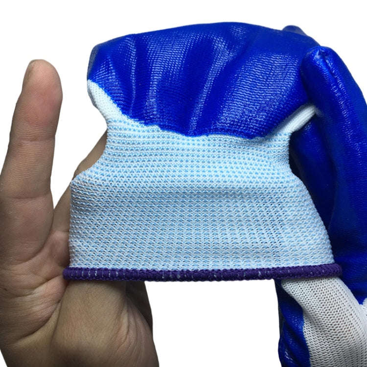 2pcs /Pair Work Safety Gloves Abrasion And Oil Resistant Nitrile Half Rubber Gloves(White And Blu...