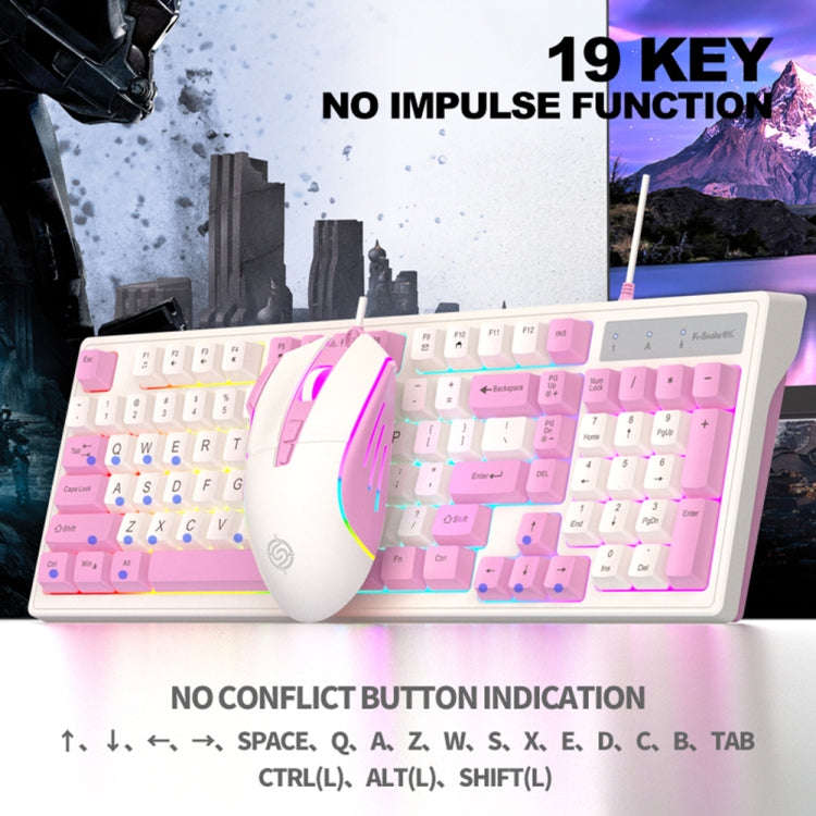 K-Snake Wired E-Sports Keyboard Mouse Mechanical Feel 98 Key Desktop Computer Notebook Keyboard, ...
