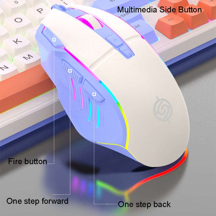 K-Snake Wired E-Sports Keyboard Mouse Mechanical Feel 98 Key Desktop Computer Notebook Keyboard, ...