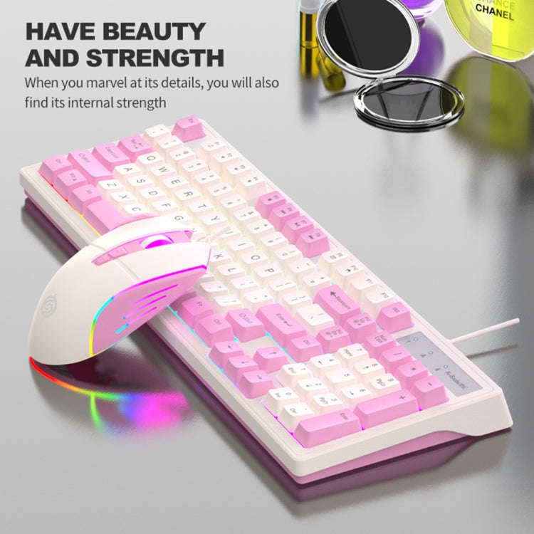 K-Snake Wired E-Sports Keyboard Mouse Mechanical Feel 98 Key Desktop Computer Notebook Keyboard, ...