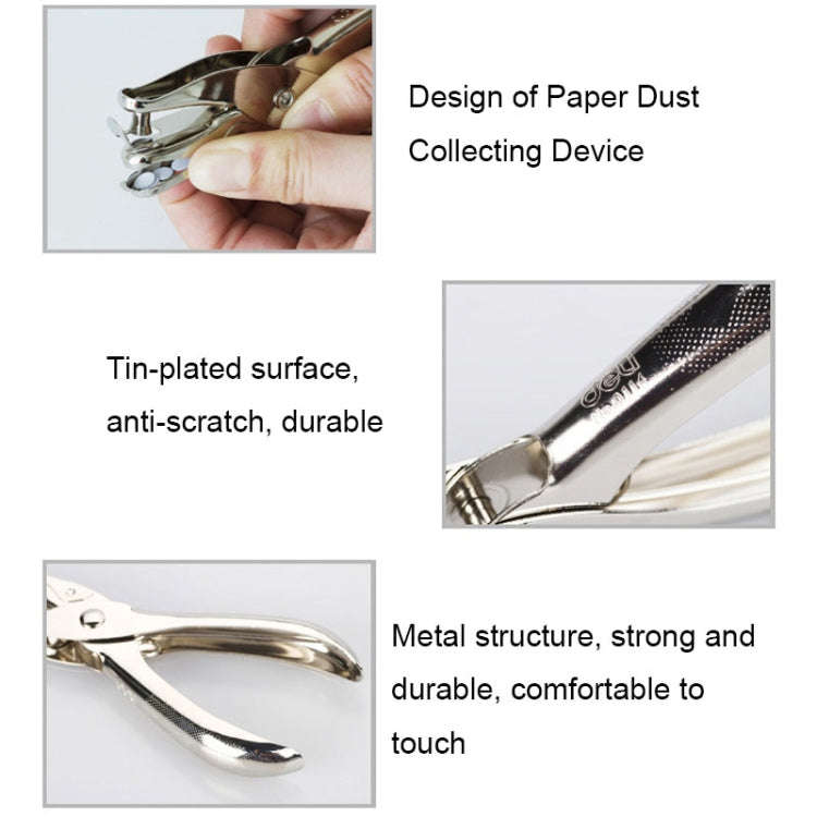 Deli 0114 Single Hole Punching Pliers Manual Mini Round Hole Paper Puncher(130x11x57mm)