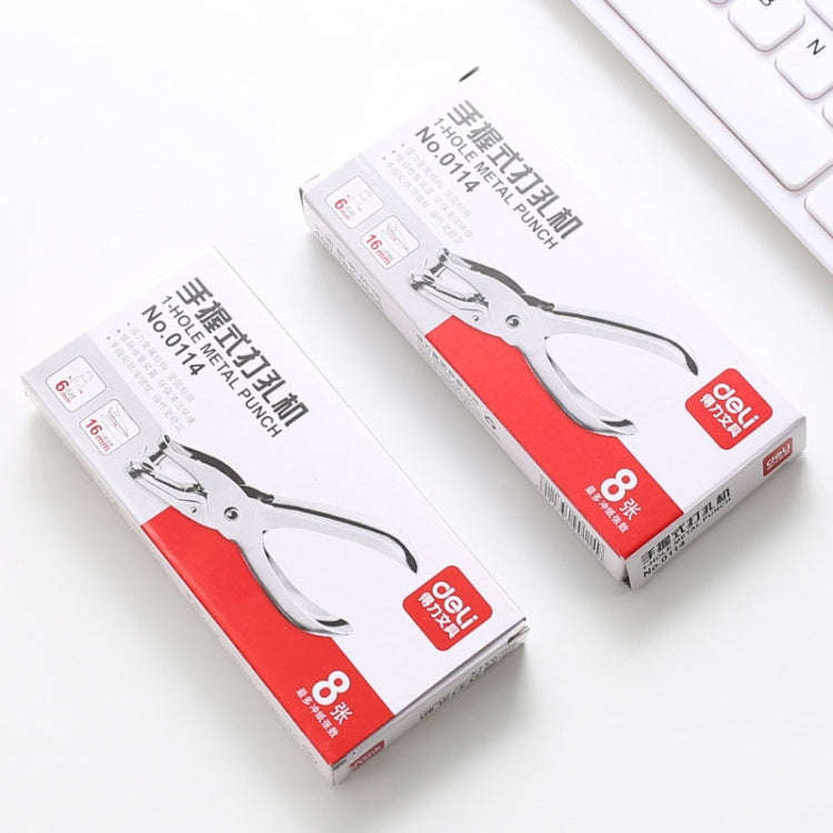 Deli 0114 Single Hole Punching Pliers Manual Mini Round Hole Paper Puncher(130x11x57mm)