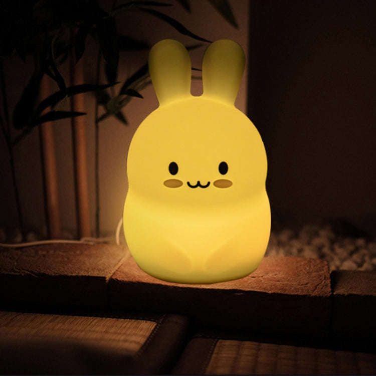 Rabbit Silicone Pat Night Light Children Gift Color Changing Lamp, Specification: Charging