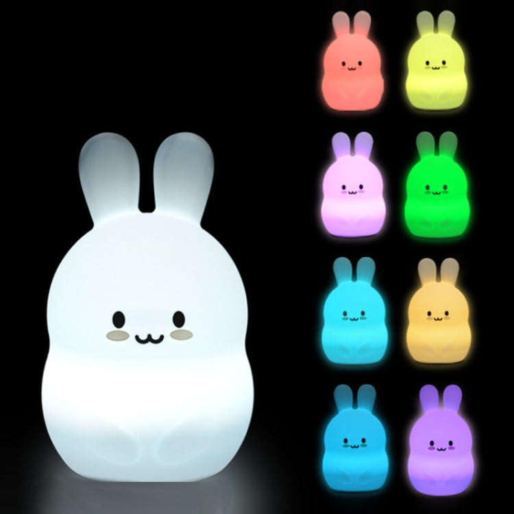 Rabbit Silicone Pat Night Light Children Gift Color Changing Lamp, Specification: Charging Remote...