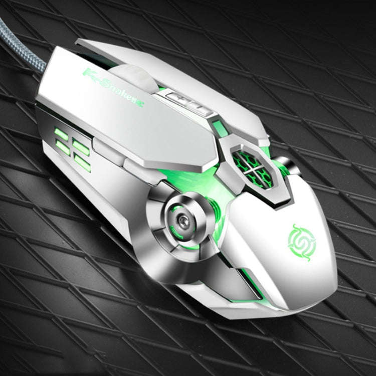 K-Snake Q7 Game Wired 7 Color Illuminated USB 4000 DPI Mechanical Mouse(White)