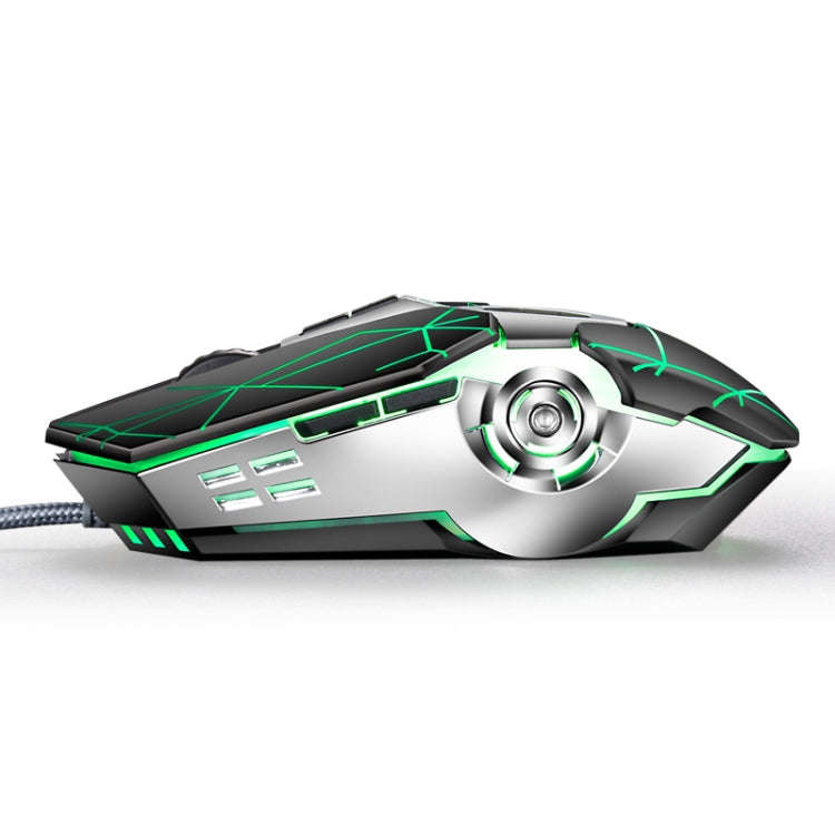K-Snake Q7 Game Wired 7 Color Illuminated USB 4000 DPI Mechanical Mouse(Scrub Black)