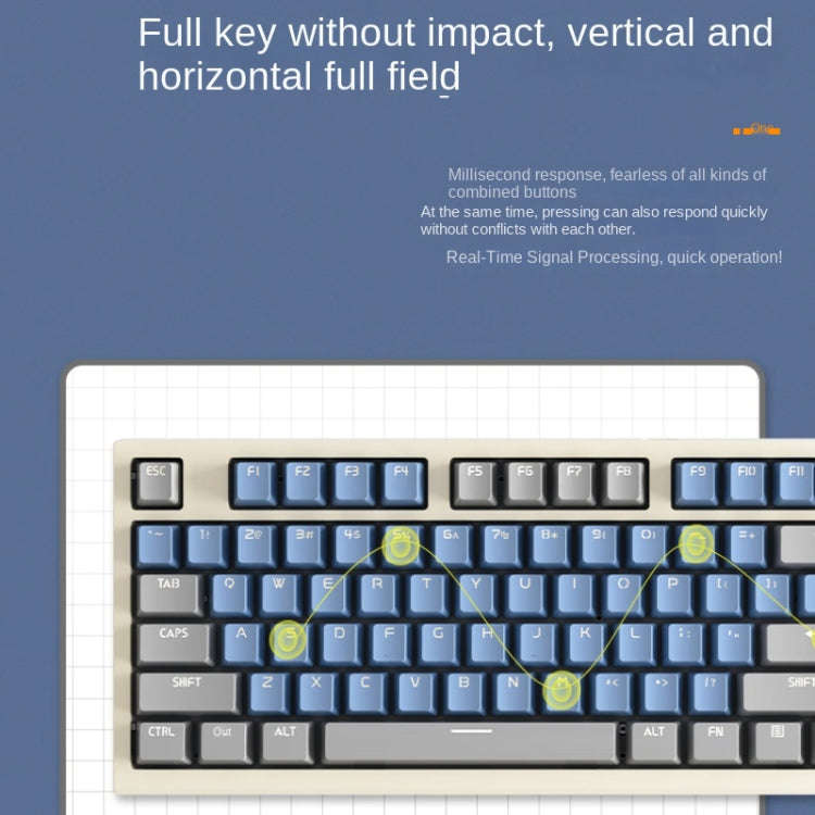 LANGTU LT84 Mechanical Luminous Keyboard, Style: Wired Single-mode Silver Gray Shaft (Daybreak)