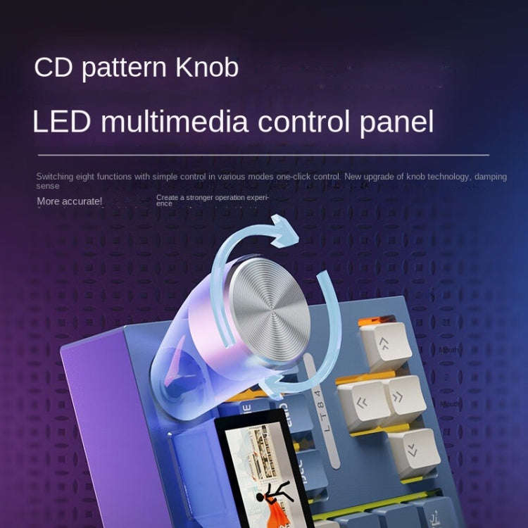 LANGTU LT84 Mechanical Luminous Keyboard, Style: Wired Single-mode Silver Gray Shaft (Daybreak)