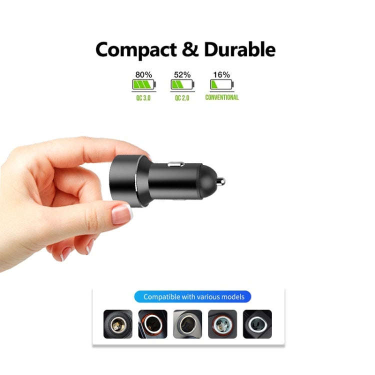 Mini Multifunctional Dual USB Digital Display Car Charger(Red)