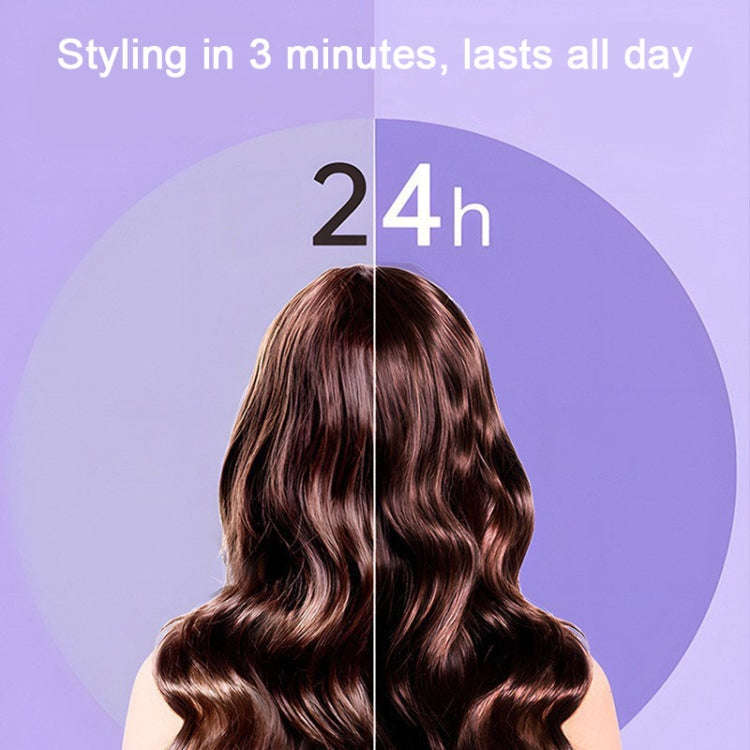 40mm Hair Curler Big Wave Negative Ion Essential Oil Coated Curling Iron,CN Plug(Taro Purple)