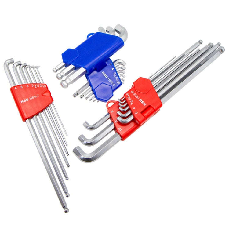 9pcs/set HSD HSR-9 Short Version Short-Side Ball-End Hexagon Wrench Set Tools