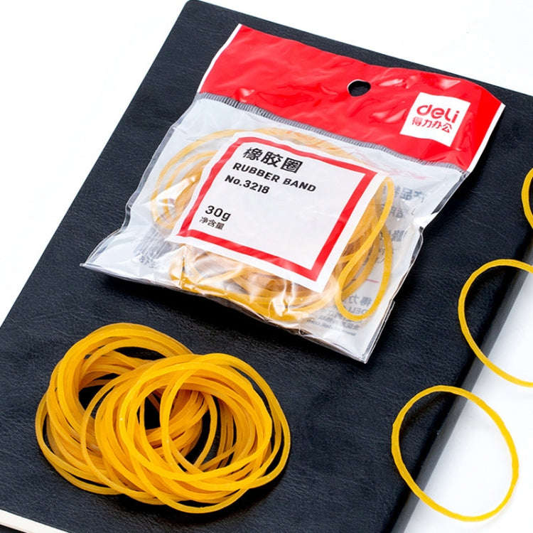 Deli 3218 100pcs/Pack Office Supplies Rubber Band Rubber Ring(Yellow)