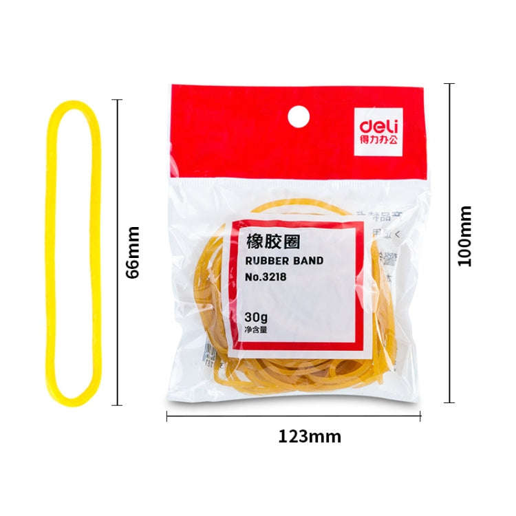 Deli 3218 100pcs/Pack Office Supplies Rubber Band Rubber Ring(Yellow)