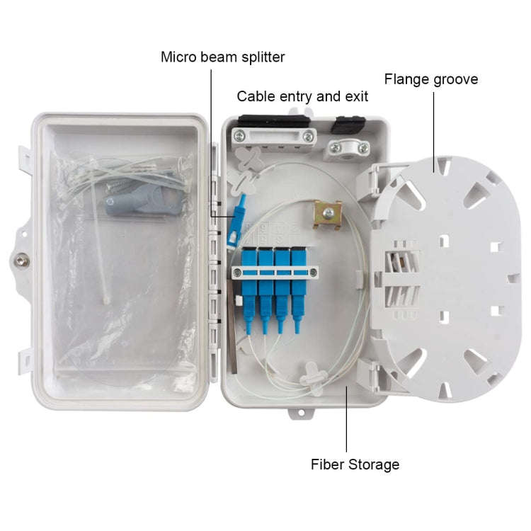 4 Core Fiber Splitter Box Wall Mounted  FTTX Distribution Box