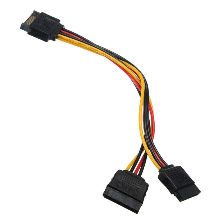 0.2m 15P to Dual 15P One to Two SATA Hard Drive Power Conversion Cable