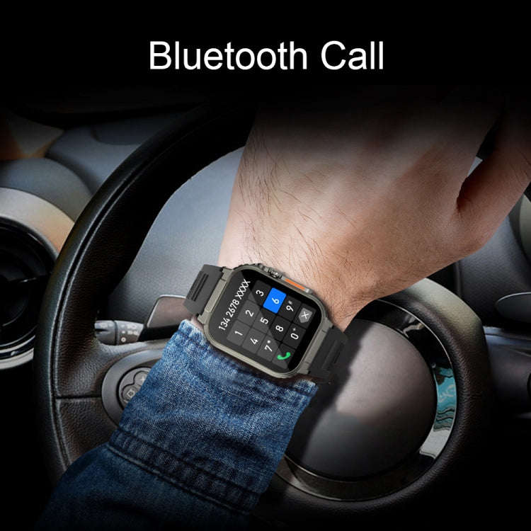 A70 1.96 Inch Health Monitoring Multifunctional IP68 Waterproof Bluetooth Call Smart Watch(Black)