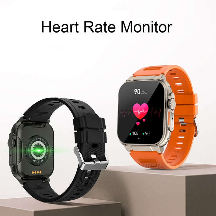 A70 1.96 Inch Health Monitoring Multifunctional IP68 Waterproof Bluetooth Call Smart Watch(Black)