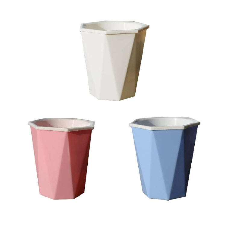 Diamond-shaped Automatic Water-absorbing Lazy Flower Pot Green Plant Plastic Pot  12cm x 14cm(Blue)