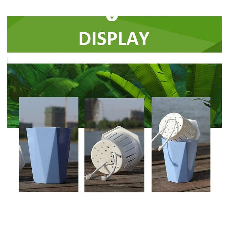 Diamond-shaped Automatic Water-absorbing Lazy Flower Pot Green Plant Plastic Pot  12cm x 14cm(Blue)