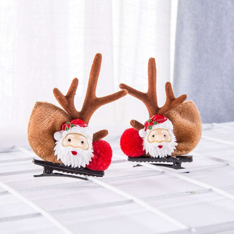 1pair Christmas Hair Accessories Cute Hairpins For Children, Color: Santa Claus