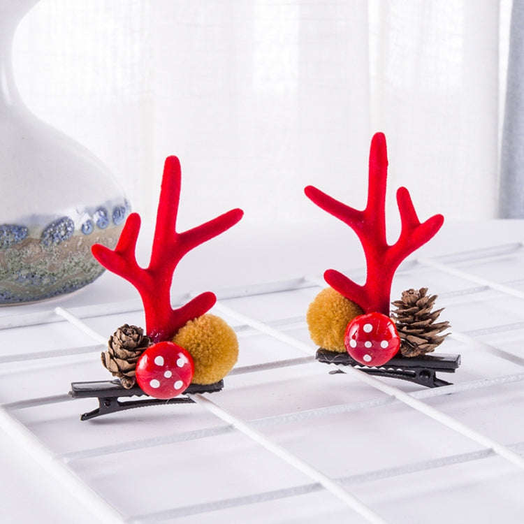 1pair Christmas Hair Accessories Cute Hairpins For Children, Color: Pine Cones