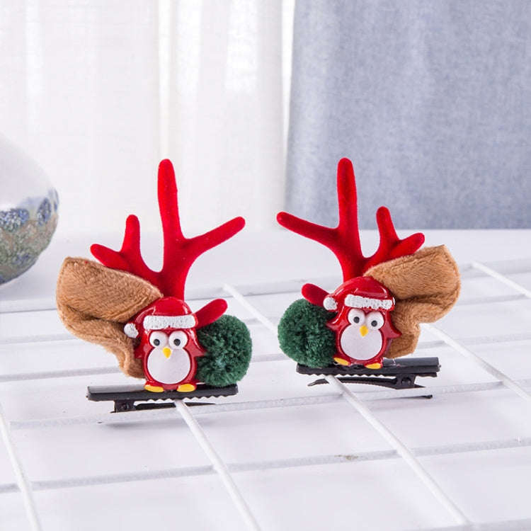 1pair Christmas Hair Accessories Cute Hairpins For Children, Color: Penguin