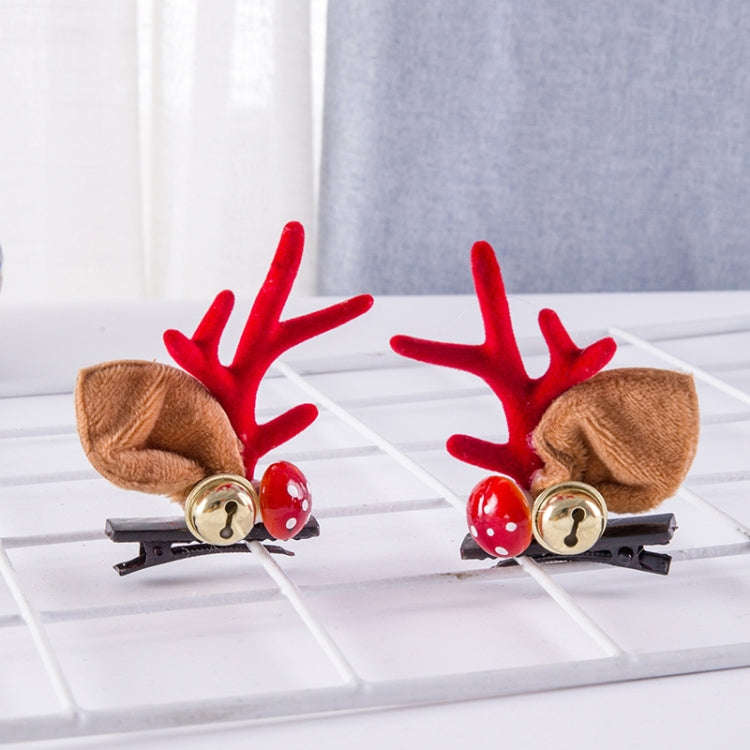 1pair Christmas Hair Accessories Cute Hairpins For Children, Color: Mushroom Bell