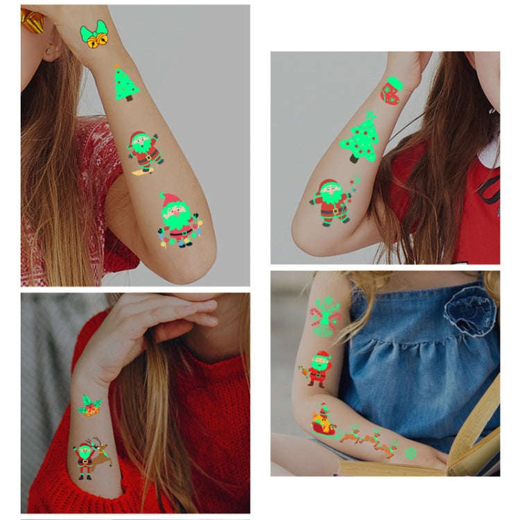 10pcs Christmas Glow Waterproof Cartoon Tattoo Sticker(WS-K122)