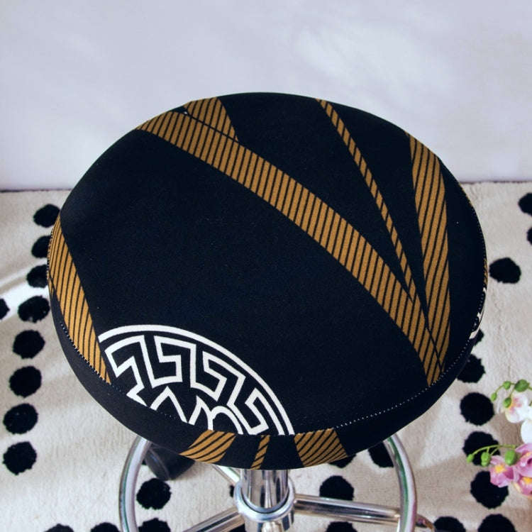 Elastic Printing Round Stool Sleeve Round Stool Chair Cover Bar Stool Cover, Size: Diameter 30-34...