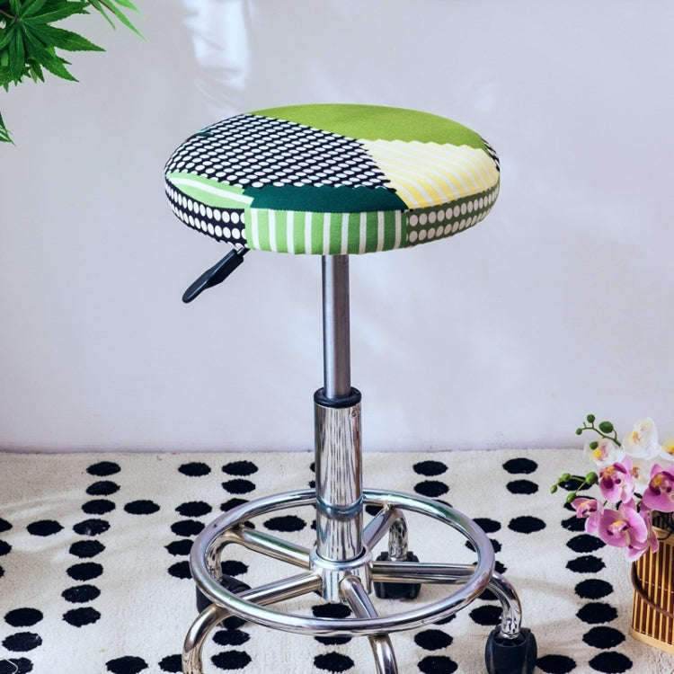 Elastic Printing Round Stool Sleeve Round Stool Chair Cover Bar Stool Cover, Size: Diameter 30-34...