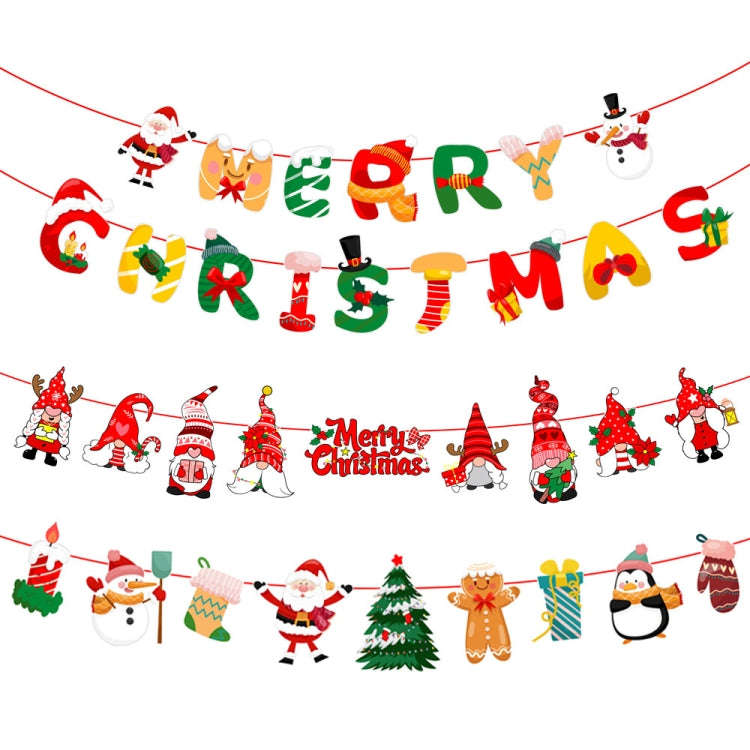 Christmas Alphabet Pull Flag Holiday Party Venue Decoration, Model: HL025