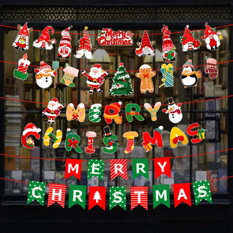 Christmas Alphabet Pull Flag Holiday Party Venue Decoration, Model: HL025
