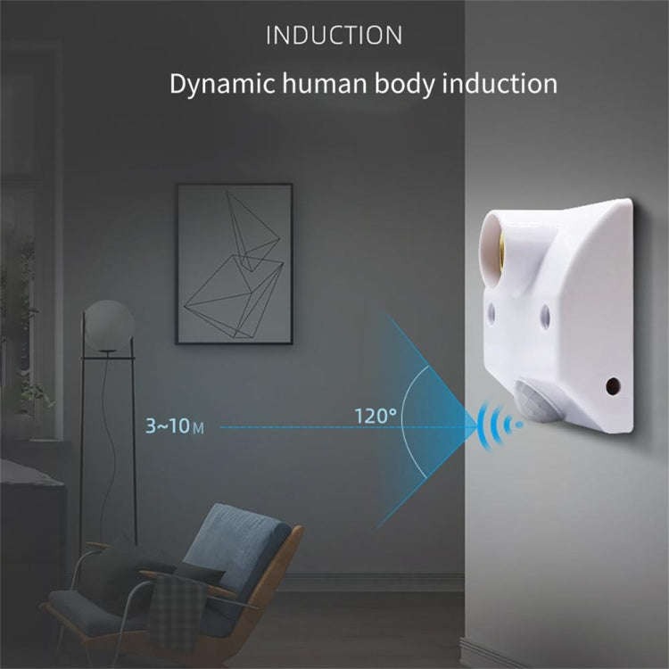 YX-425B AC85-265V Infrared Human Body Induction E27 Screw LED Lamp Holder(Adjustable)