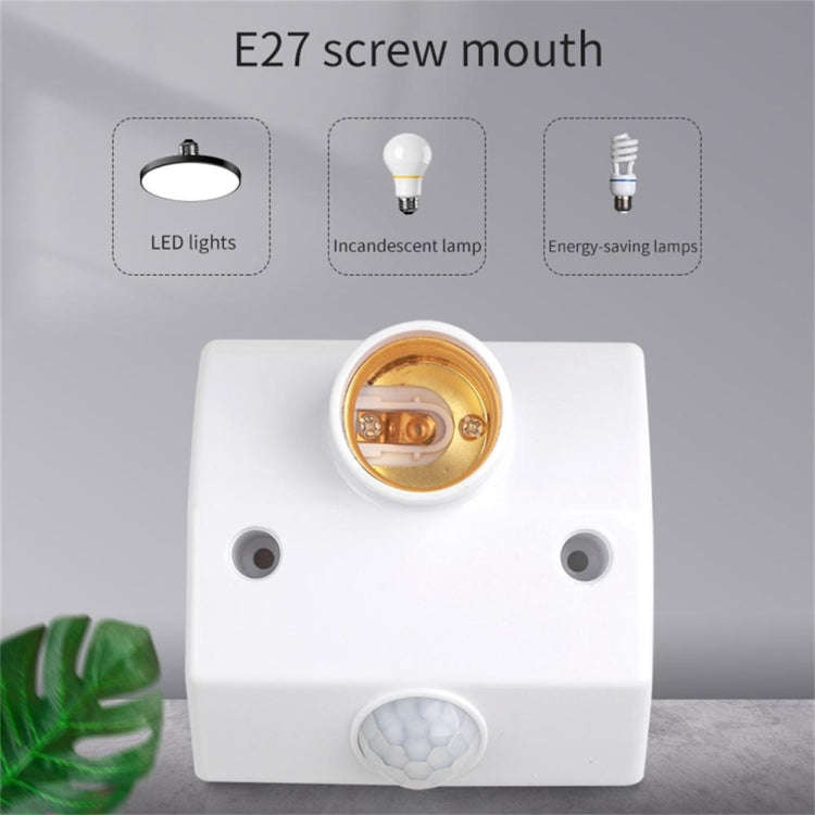 YX-425B AC85-265V Infrared Human Body Induction E27 Screw LED Lamp Holder(Adjustable)